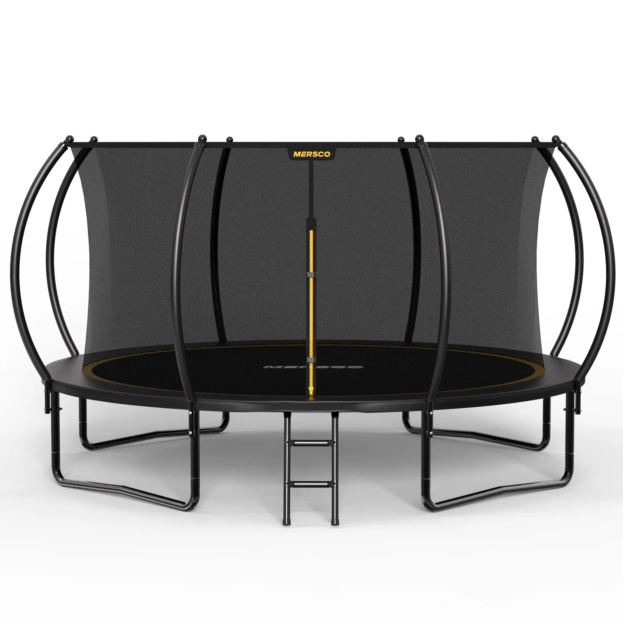 MERSCO Outdoor Trampoline Set (10FT/12FT/14FT Options) with Safety Enclosure, Ladder, ASTM Approval, Galvanized Steel Anti-Rust Frame, Enhanced Weight Capacity, T-Hooks, Weather Resistance, 2-Year Warranty, for Family Outdoor Fun, Long-Lasting Performance