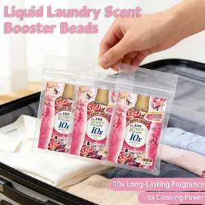 Liquid Laundry Scent Booster Beads, 3-Pack Trial Size (25g each), Soothing Honey Blossom Scent, 10x Long-Lasting Fragrance & 8x Cleaning Power, Travel Laundry Detergent Additive, Scented Laundry