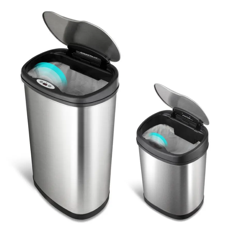 Ninestars CB-DZT-50-13-12-13 13.2 Gal & 3.2 Gal Touchless Motion Sensor Trash Can