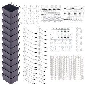 Pegboard Hooks, Organization Display Board, Cleaning Storage, Hardware Tools, 278-Piece Hook Set, Storage Metal Hooks, Back Panel