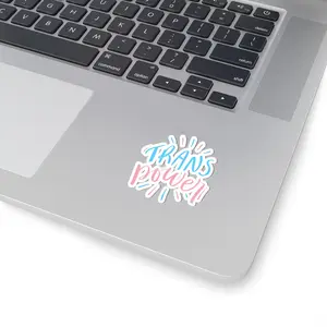 Transgender Pride Adhesive Stickers - Pastel Pink, Blue, White Trans Power Decals for DIY Scrapbooking & Stamping, Adhesive Stickers Stickers