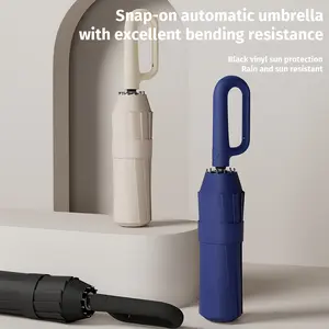Automatic Umbrella Ribs with Windproof Design and Snap Closure, Portable Folding Travel Umbrella for Men and Women, Thickened and Wind-resistant, Windproof Rainproof Umbrella, an Essential Fashion Accessory for Outdoor Use