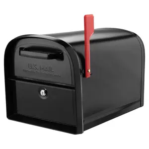 212 MAIN Oasis 360 Rectangular Galvanized Steel Post-Mounted Black Lockable Mailbox, 11.5x11.3x19.96 in., Lockable Box for Sailing Water Sports