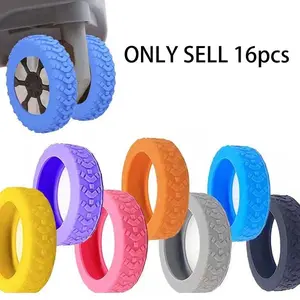16pcs Silicone Luggage Wheel Covers, Noise Reduction & Anti-Noise Protectors for Suitcase & Office Chair Wheels