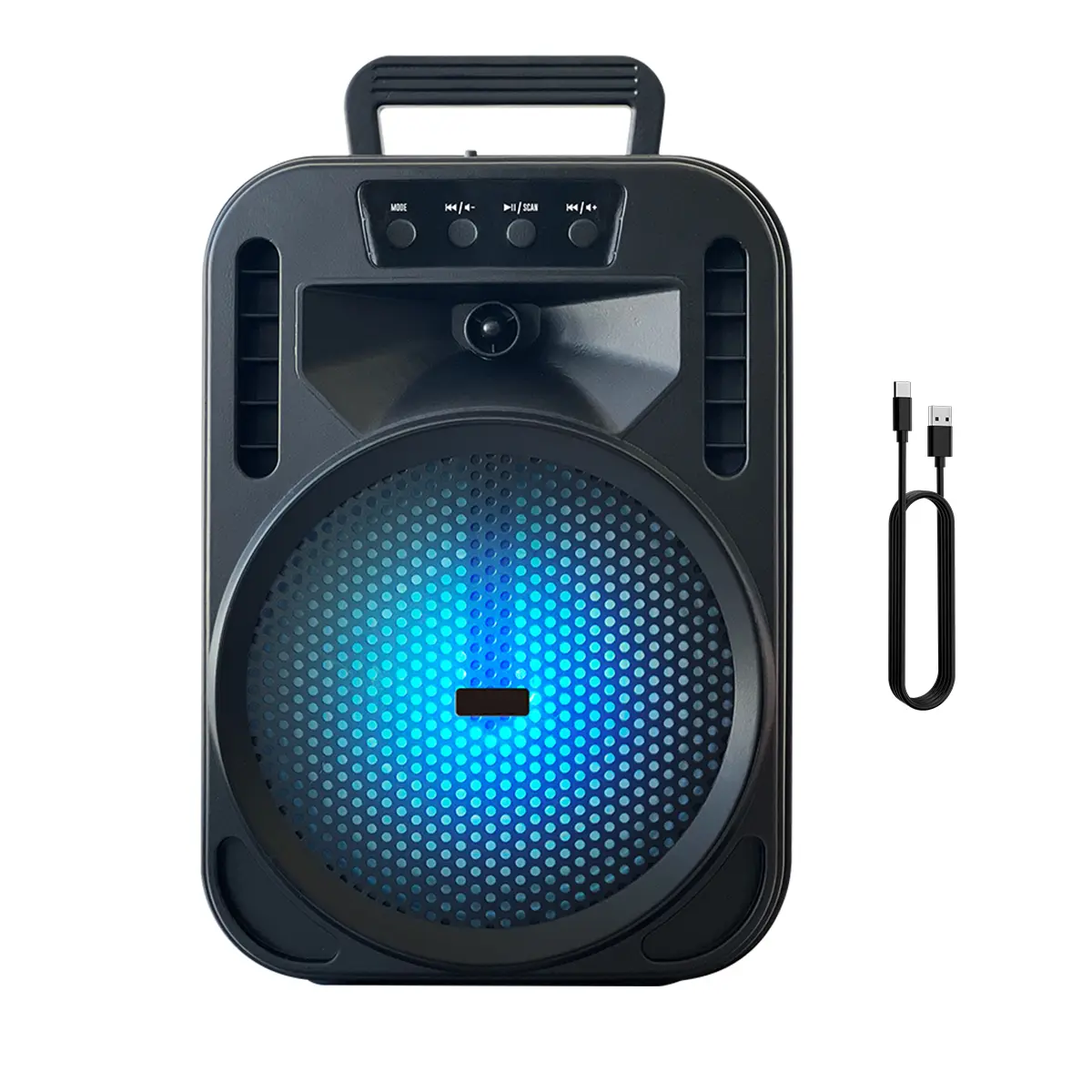 6.5“ Portable Bluetooth Speaker Rechargeable With Montion Party LED Lights Wireless PA Speaker for Home Indoor Outdoor Camping