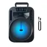 6.5 in Portable Rechargeable Bluetooth Wireless Music Speaker - USB Port, Motion Party RGB LED Lights, Built-in Wireless PA, for Home, Outdoor Camping, Music Players
