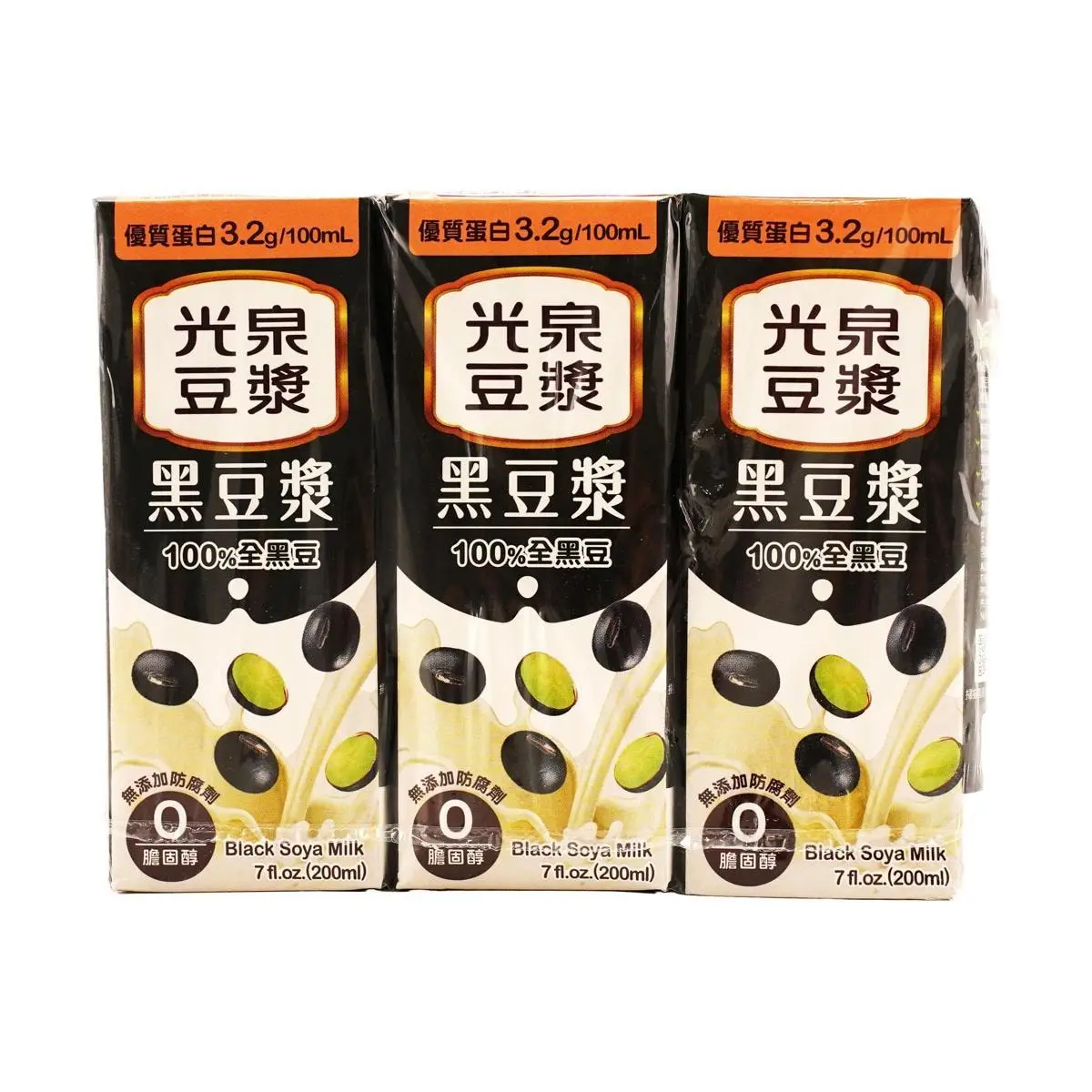 Taiwan Kuang Quan Black Soy Milk 200ml x 6 Boxes | No Preservatives, No Cholesterol | Healthy Breakfast Option