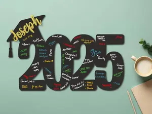 Graduation Guestbook Personalized w/Name, Custom 3D Graduation Alternative Guest Book, Graduate Sign for Graduation Party Class of 2025