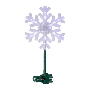 Northlight 14.75" Clip-On Snowflake Tree Topper  White Lights