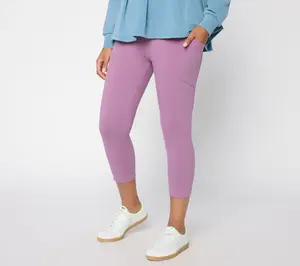 LOGO Layers by Lori Goldstein Regular Cropped Legging with Pockets