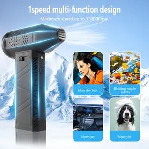 Compressed Air Duster – 180,000 RPM Powerful Electric Air Blower, Dual Blowing & Suction Modes, 3-Speed Adjustable Brushless Motor for Cleaning PC, Keyboard, and Car Dust, with Detachable Rear Suction Port for Easy Use.