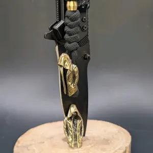 DIY Paracord Brass Bead Runes - Unique Bead Runes Design with Red Cord and Orange Bead