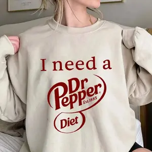 Print I NEED A Diet Dr Pepper Sweatshirts, Trendy Sweatshirt, Funny Soda Lover Gift trendy minimalistic Shirt, Diet Dr Pepper Tee Unisex Cotton-VDBTS