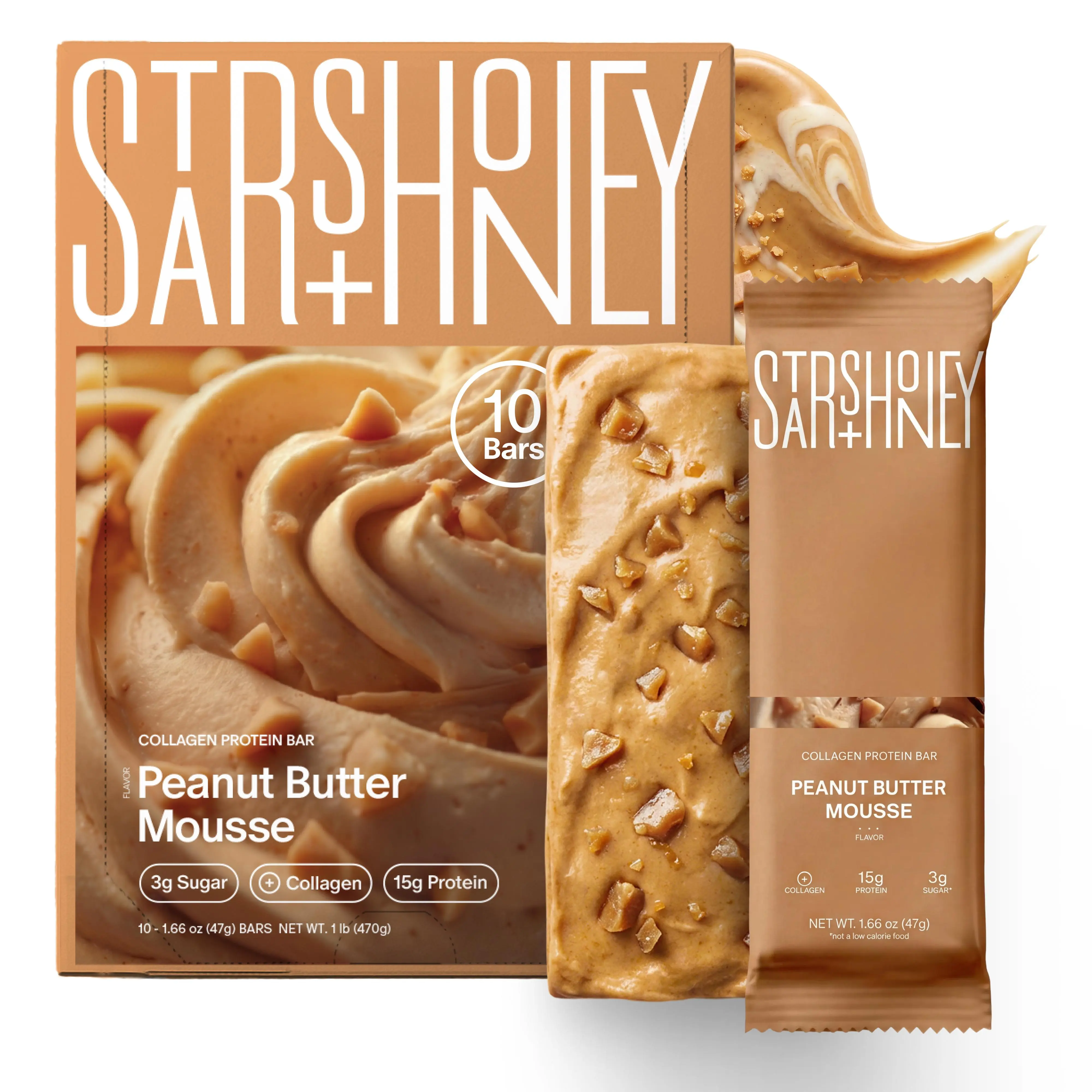 Stars + Honey | The Protein Bar – Peanut Butter Mousse - All natural ingredients. Gluten Free, Dairy Free, Soy Free and no sugar alcohol sweeteners.