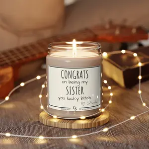 [Sale Up To 35%] Personalized Sister Candle Gift, Custom Sister Gift from Sister, Birthday or Holiday Present, Meaningful Family Candle