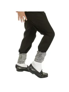 Adult Pop Star Silver Sequin Socks