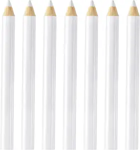 7 count Fabric Pencils for Sewing, White Water Soluble Sewing Fabrics Maker, Tailors Chalk for Cloth Wipe Quilting, Fabric Pencil for Dressmakers DIY Crafts (8.75 cm)