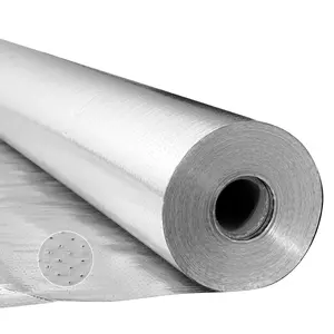 fathersdaygift VEVOR Double Reflective Insulation Roll, Perforated Woven Fabric Radiant Barrier, 0.15mm 48 inx 125 ft, Double-Sided Aluminum Foil Heat Reflective Shield, Thermal Insulation Roll for Window RV Roof