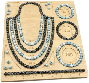 Bamboo Beading Board for Jewelry Bracelet Making - DIY Small Organize Natural