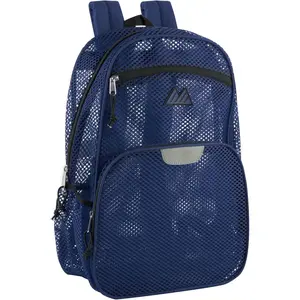 Summit Ridge Reflective Mesh School Backpack for Teens, Girls, Boys | Wire Frame Mesh Beach Backpack XL with Zipper (Blue)
