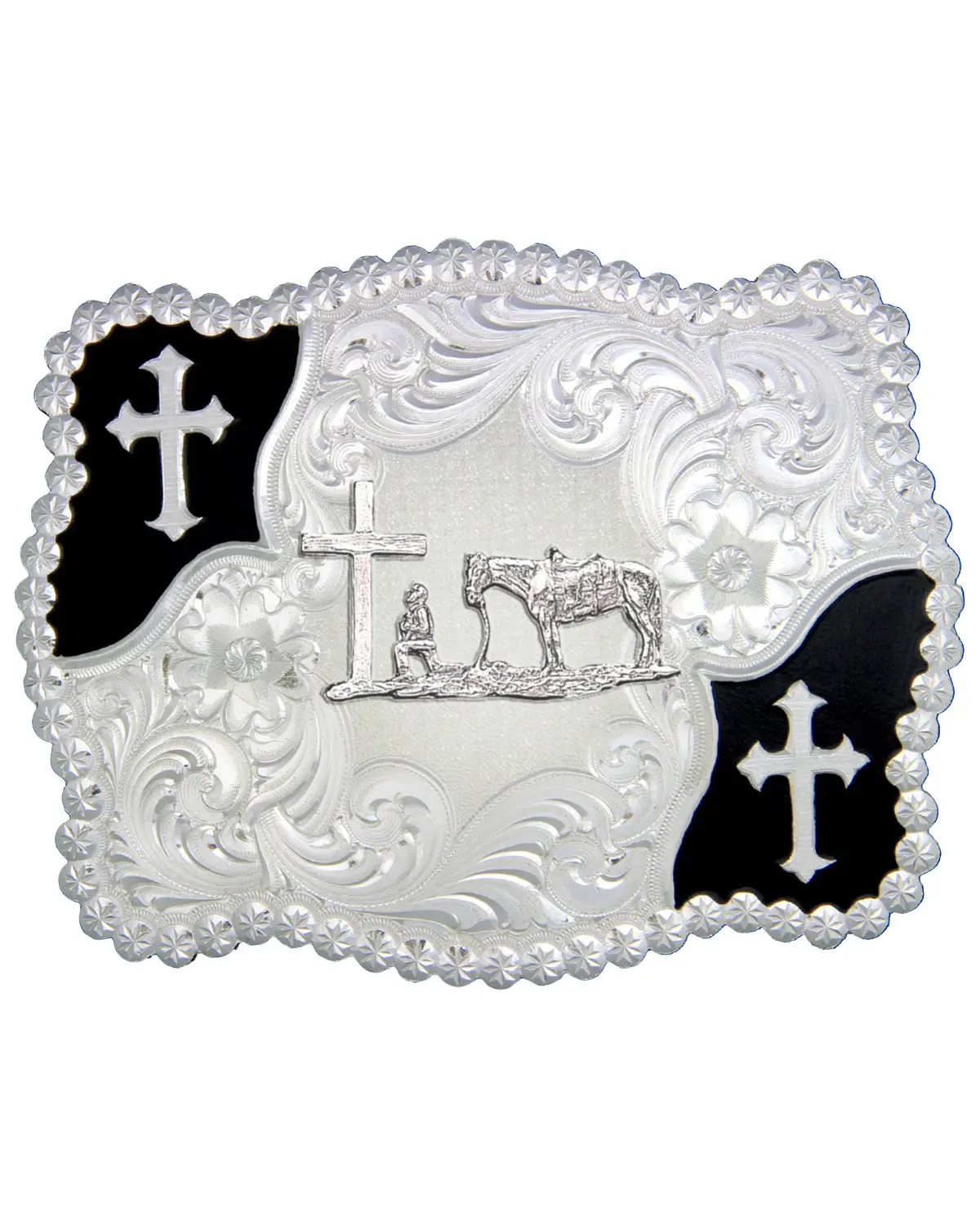 Montana Silversmiths Men's Men'S Cowboy And Crosses Buckle - 3611-731M
