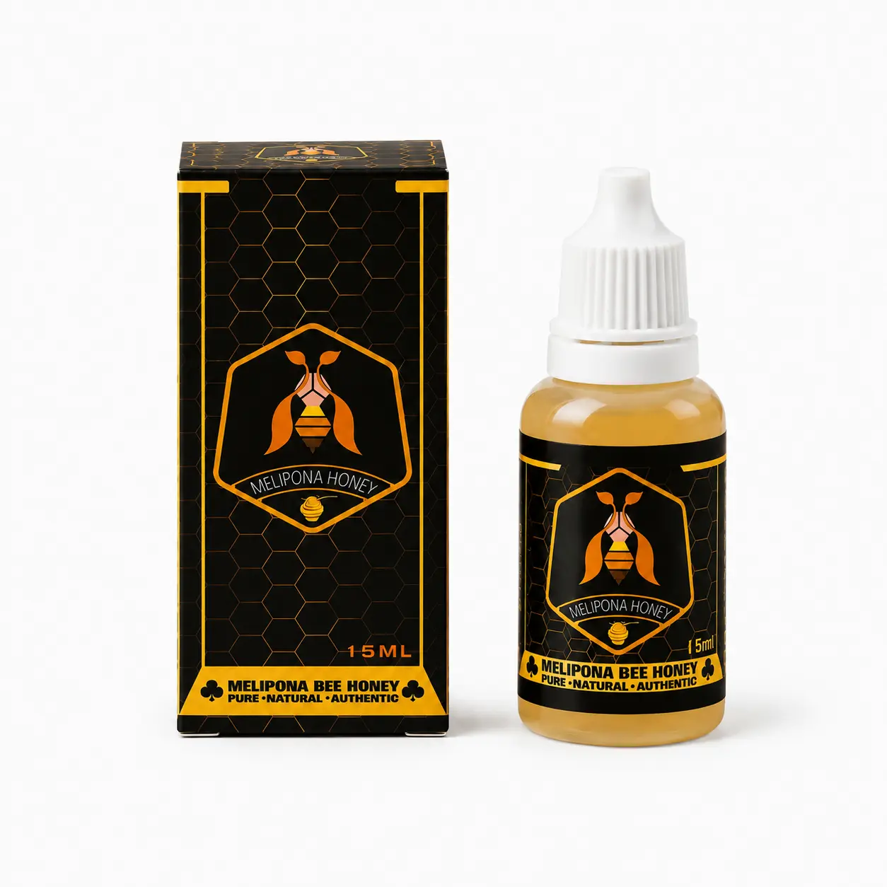 Certified Organic Stingless Bee Honey (Melipona Jimerito Meliponini), Ambient, Youth-Focused, Authentic Natural Sweet Flavor, 15ML Pure Safe Yes