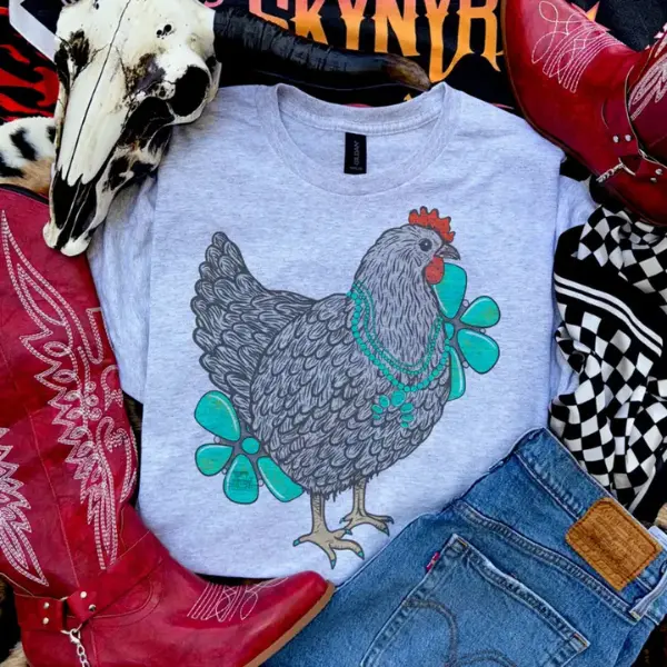 Western Chicken shirt, vintage western graphic tees, western outfits women, women's graphic tees, western clothing, cowgirl outfits stuff, southern clothing,southern clothing