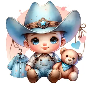 Baby Shower DTF Gang Sheet 11x60 inch / 5 Design Sheet Ready to Press