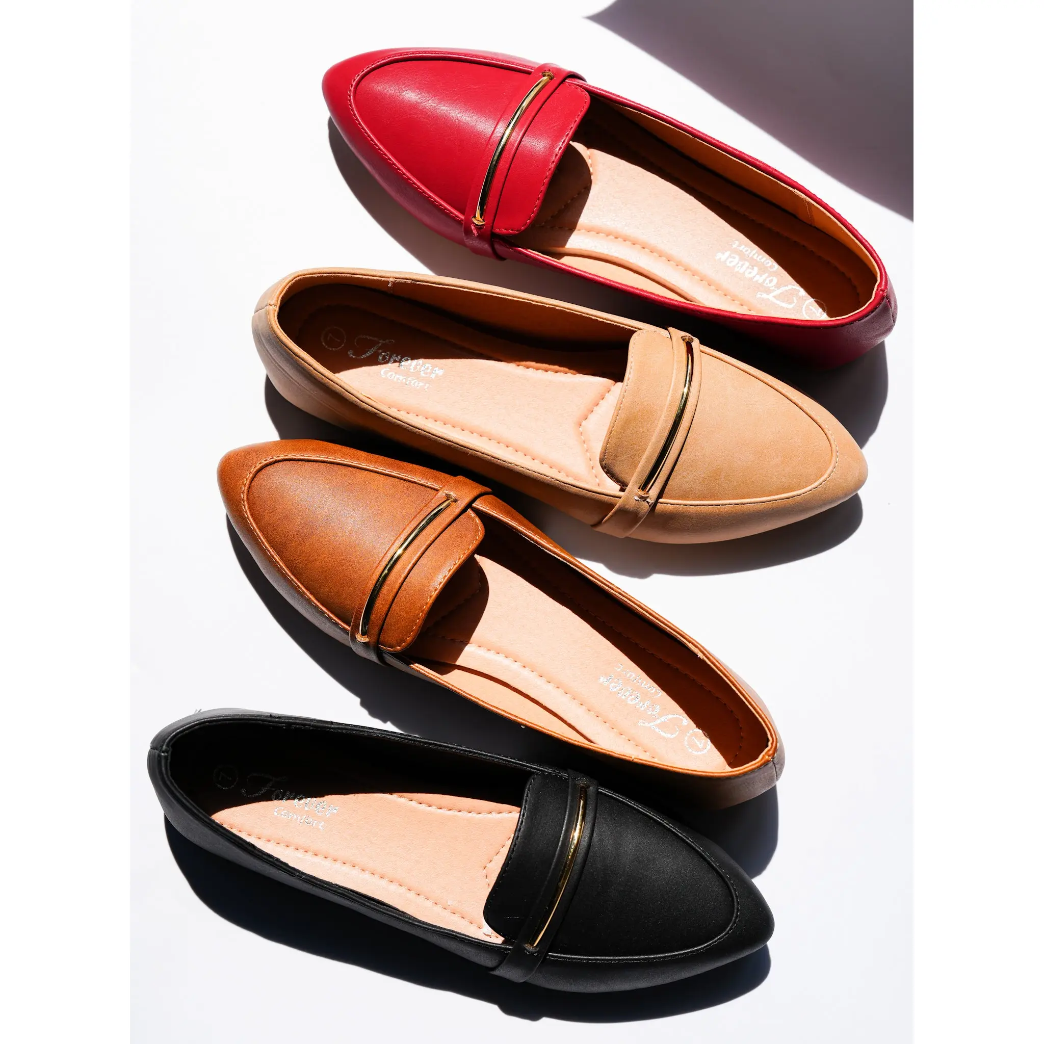 Vegan Leather Pointed Toe Loafer Flat