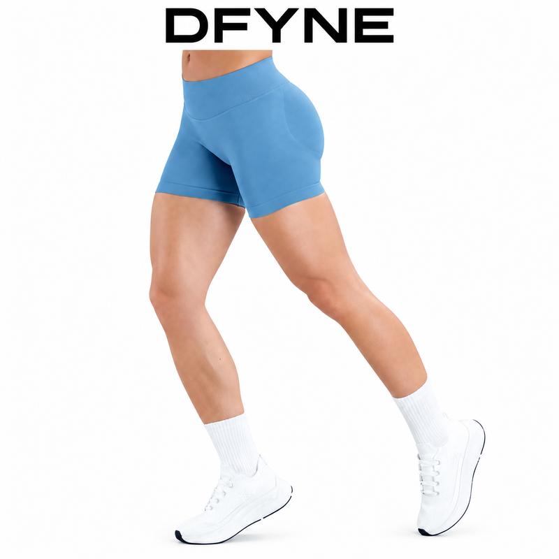 DFYNE Women’s Seamless Butt Lifting Shorts, High Waisted Yoga Running Gym Fitness Biker Shorts, Stretch Athletic Shorts for Women vision cycling halter afforable workout sets quick-dry,2-in-1,track