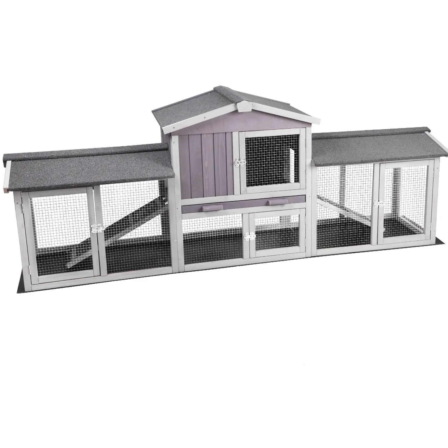 Aivituvin-AIR04-B Extra Large Rabbit Hutch - Indoor Bunny Cages, Animal Enclosure for 2-3 Small Pets, Multi-Use Quail & Chicken Coop with Easy Clean Setup Components, Pvc Base