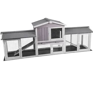 Aivituvin-AIR04-B Extra Large Rabbit Hutch, Indoor Bunny Cage for 2-3 Small Pets, Chicken Coop with Rabbit Cage Setup