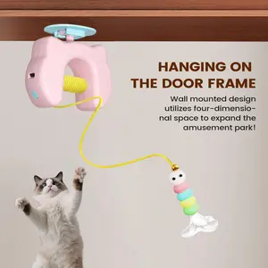 "LCZLBRRD Interactive Cat Toys for Indoor Cats, Automatic Hanging Cat Yo-Yo Toy with 360  Rotating Prey Simulation, Adhesive Mount Design, Caterpillar Pendant, Rechargeable Self-Play Toy for Bored Cats cat toy electric kitty great pet gift responsive fun