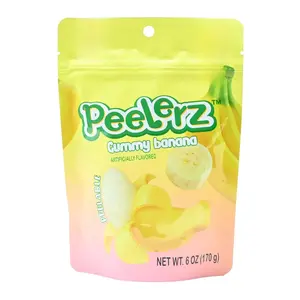 Amos Peelerz Peel-Apart Banana Chewy Gummy Candy - 1 Pack, 6oz Bag, Bite-Sized Tropical Sweet Snack, Fun Treat