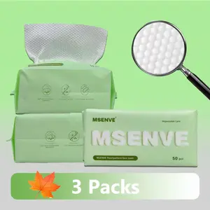 MSENVE Disposable Face Towels 50 Count Super Soft Absorbent Eco-Friendly Makeup Remover Wipes for Sensitive Skin Gentle Home Personal Care washcloth