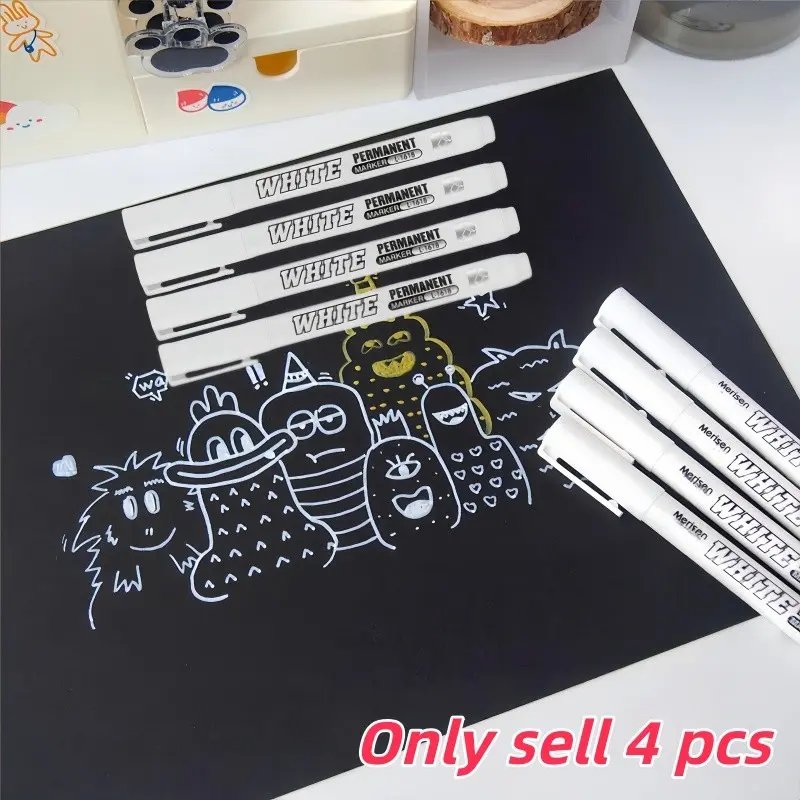 4 Waterproof Graffiti Pens, Ideal for Wood Glass Faux Leather DIY Projects, Durable & Versatile Art Supplies