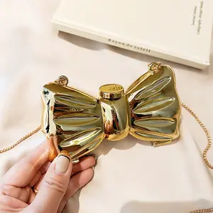 Exquisite Mini Bow Shoulder Bag for Women, Shiny Acrylic Crossbody Bag with Magnetic Buckle for Party Nights