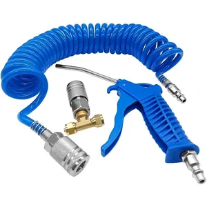 Air Blow  Kit with 16ft Long Pneumatic Pu Hose, Heavy Duty Air Duster  for Air Compressor