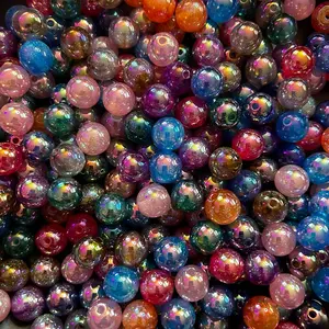 20 pcs 12mm UV resin glitter galaxy beads