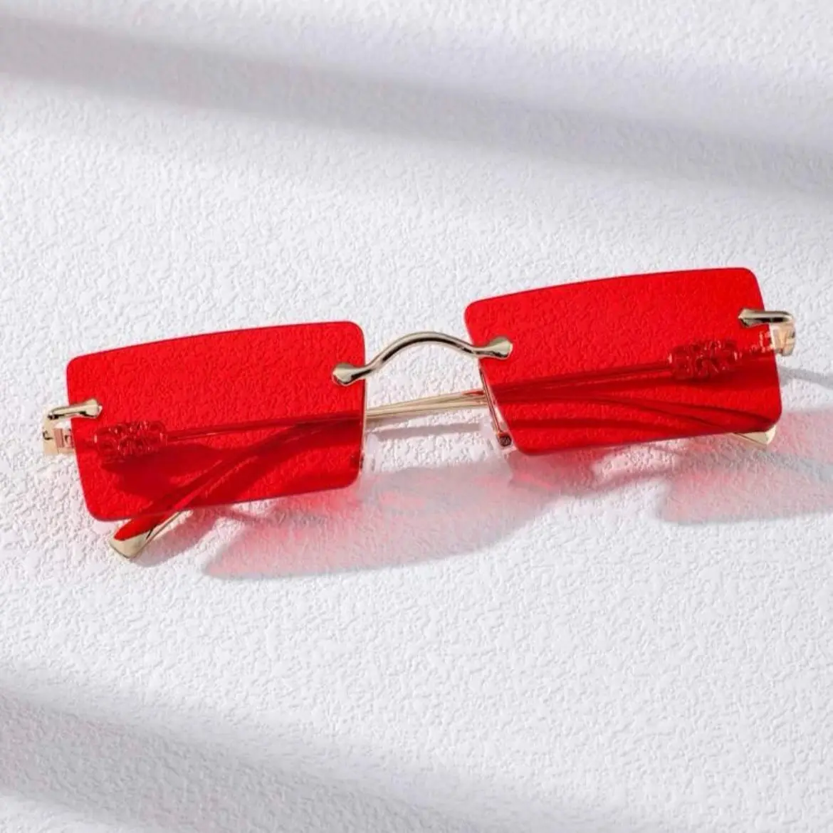 Men Tinted Lens Rimless Fashion Glasses Vintage Fashion Gift For Friend Sunglasses Sun Glasses