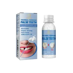 ICESEE Cosmetic Teeth Temporary Tooth Replacement Kit, Lightweight Fit Moldable Material Dental Restoration Kit, Denture Fillers for Halloween & Party Use, Reusability Washed for Immediate Confident Smiles (White)-B