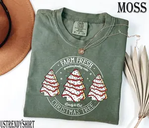 Comfort Colors Farm Fresh Christmas Tree Cakes Shirt, Christmas Tree Cakes T-shirt, Farm Fresh Christmas Tee, Holiday Baking Shirt,Christmas