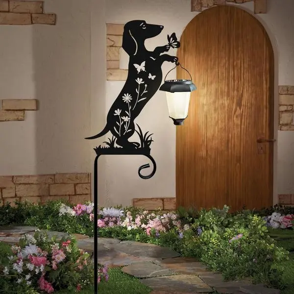 Dachshund Solar Lights Garden Stake,Dachshund Gifts Outside Decorations for Pathway,Yard,Garden Decor,Dog Solar Lights Outdoor