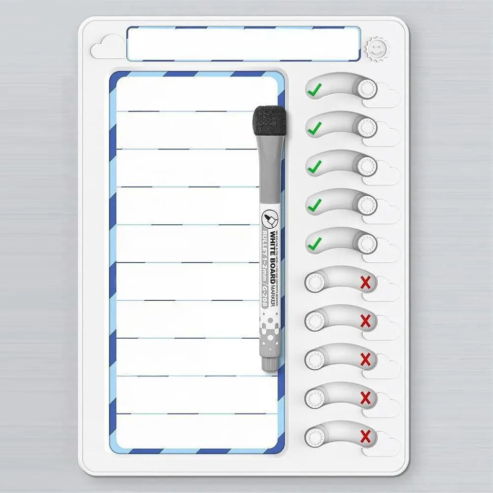 Magnetic Children's Chore Chart With Pen, Monthly Planner Magnet, 1 Piece Square Children's Clock Card, Rewritable Reward Board For Kids, Fridge Calendar Magnetic, Dry Erase Calendar, Magnetic Calendar For Refrigerator