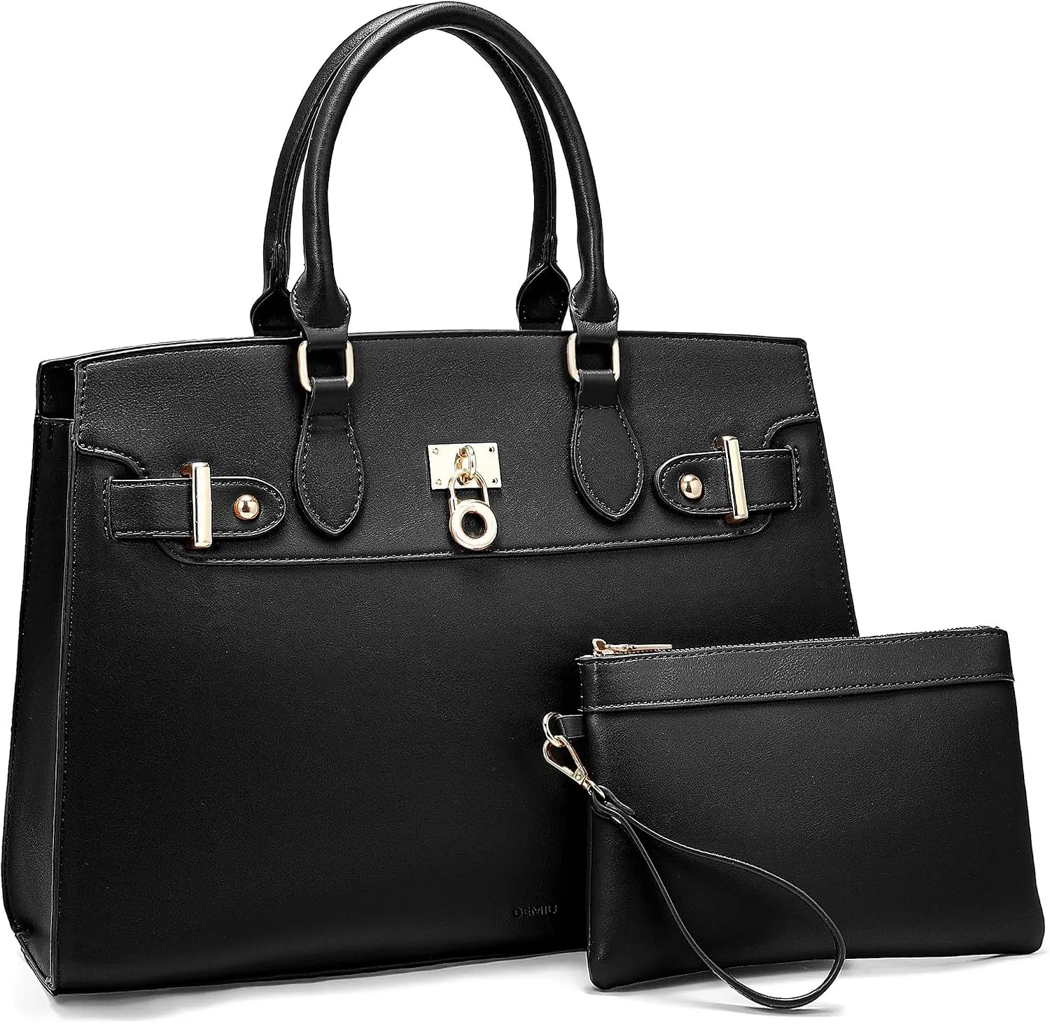 GEMIU Women's Large Classic Leather Top Handle Satchel Purse with Zipper, Ideal for Work (Luggage & Bags, Women's Handbags)