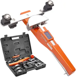 【Spotlight Day】VEVOR Pipe Tube Bender, 1/4"-7/8" O.D. Ratcheting Tubing Bender, 90° Forward/Reverse Pipes Bending Tools with 7 Dies and Pipe Cutter for HVAC Air Conditioning Refrigerator Repair