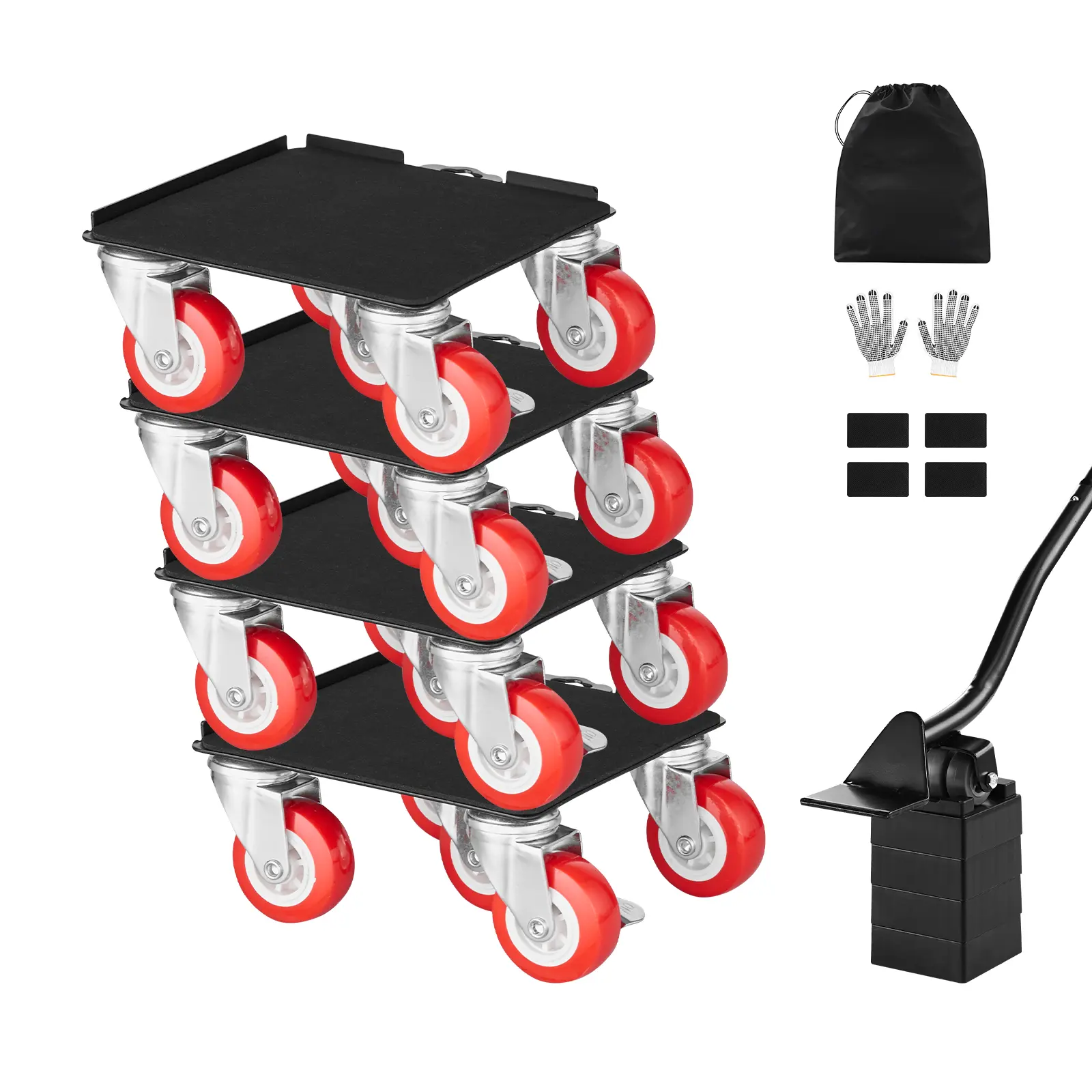 【summerfinds】VEVOR Furniture Dolly, Heavy Duty Furniture Movers with 5 360° Rotation Wheels, Carbon Steel Panel, Furniture Lift Slider Tool Set for Appliances, Sofa, Fridge, Washing Machine