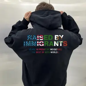 Raised By Immigrants Shirt Mexican American Heritage Tee Latino Pride Empowerment Top Identity Quote Unisex Cotton Back Print Shirt V2