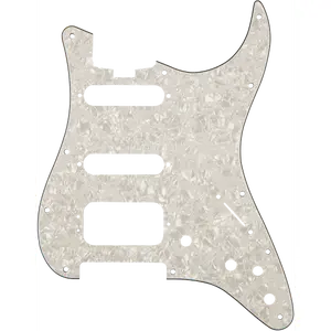Genuine Fender American ELITE Strat/Stratocaster Pickguard HSS, WHITE MOTO 4-Ply
