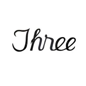 212 MAIN Aluminium Modern Script House Number 3 Signage (SHN-3 Model) - 5.25 W X 5.25 H X 0.13 D In., Mounting Hardware Included, Decorative Home Improvement House Sign